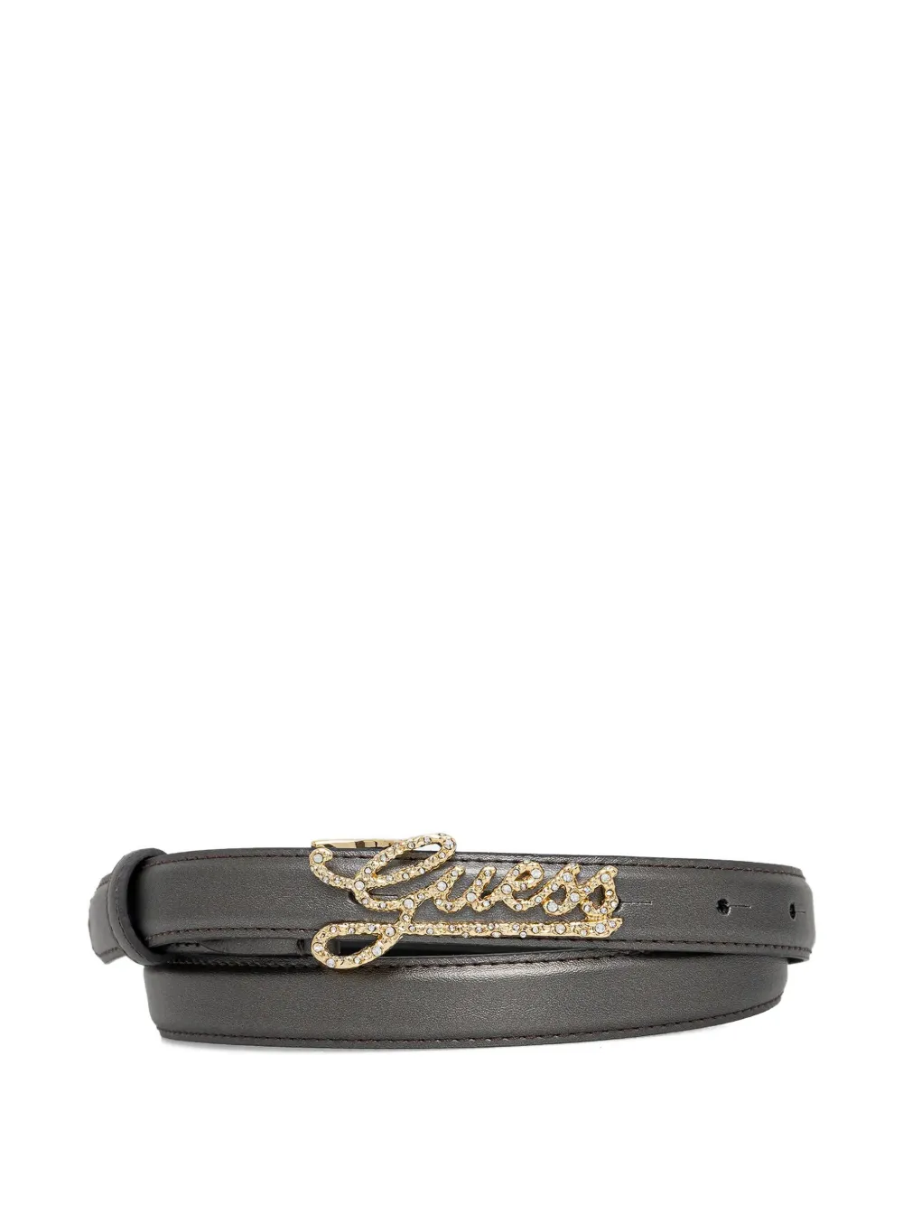 GUESS USA crystal-embellished logo-buckle belt - Grigio