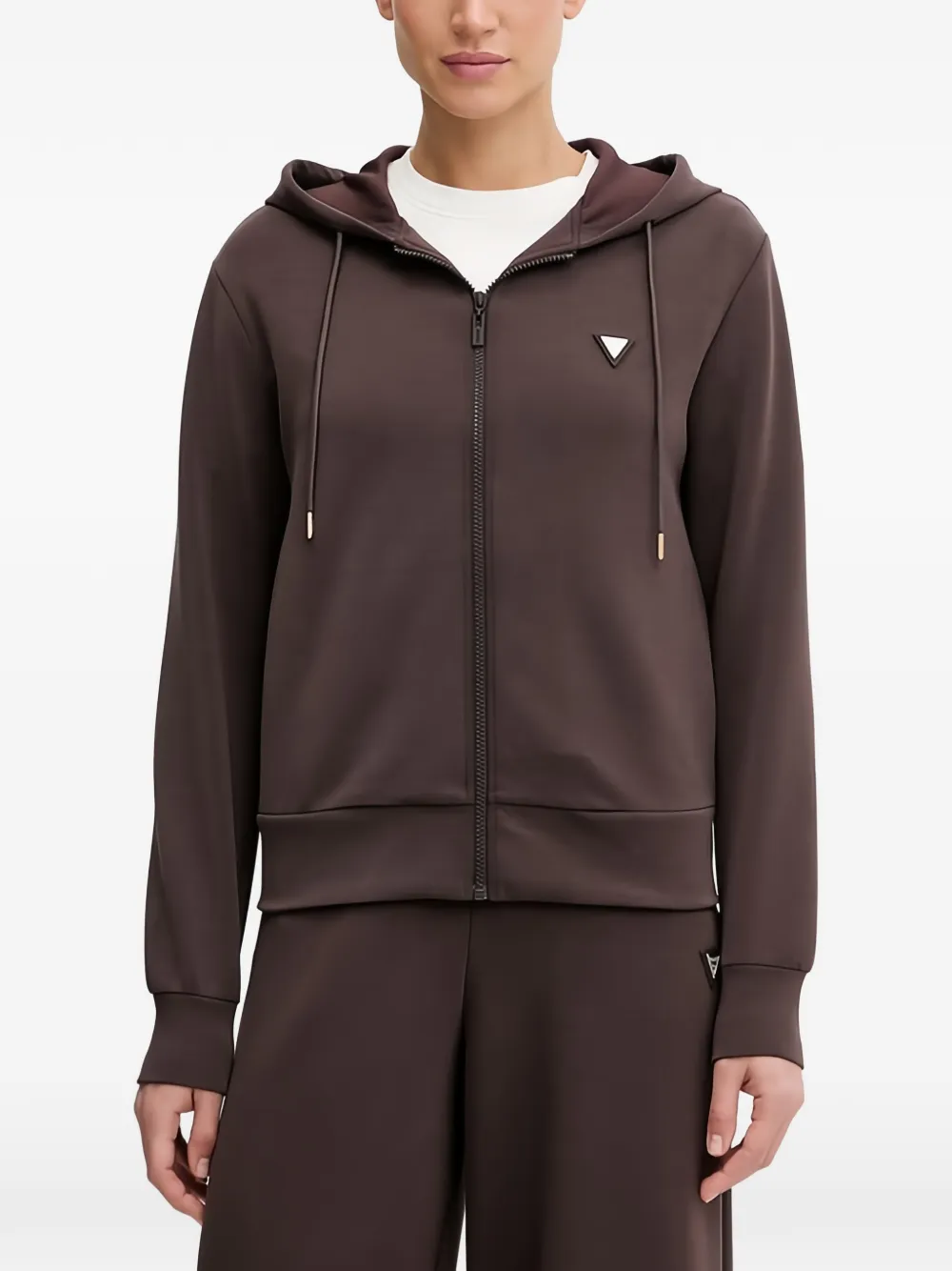 GUESS USA zip-up hoodie - Marrone