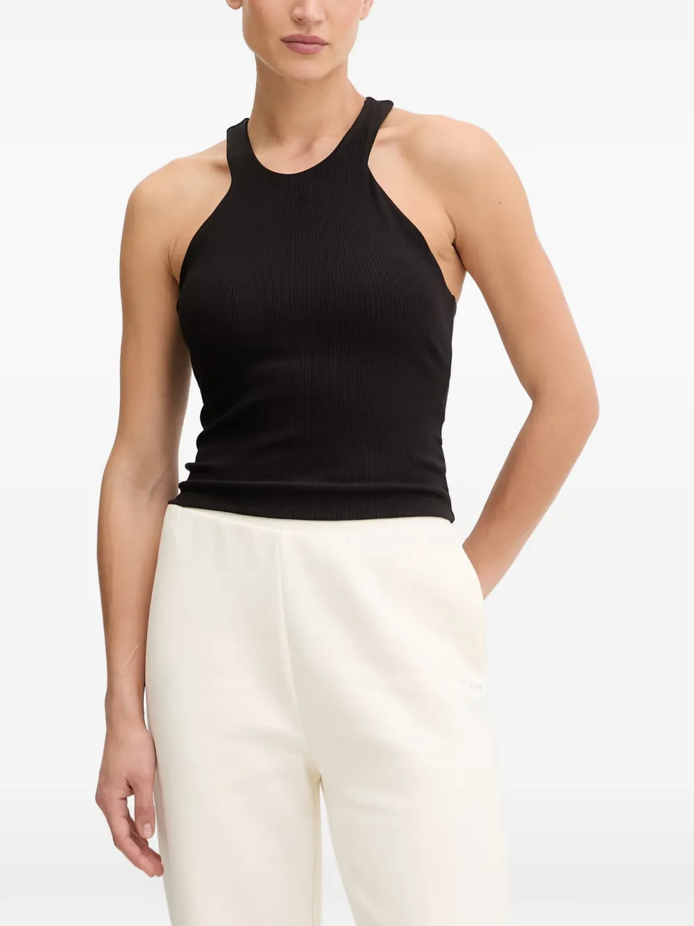 GUESS USA racerback fine-ribbed tank top - Nero