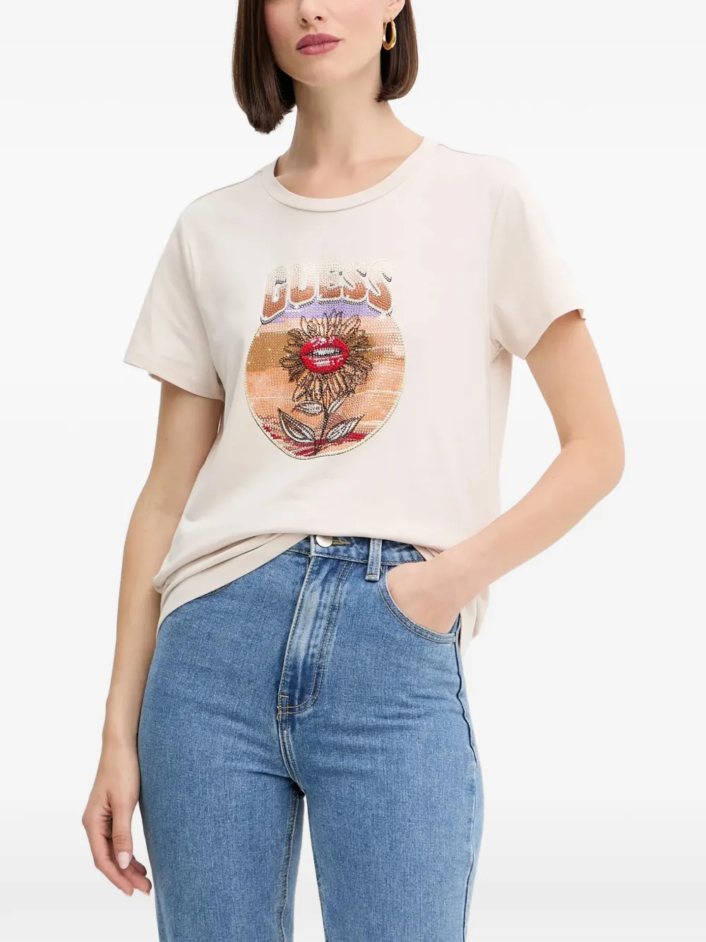 GUESS USA graphic-print T-shirt - Toni neutri