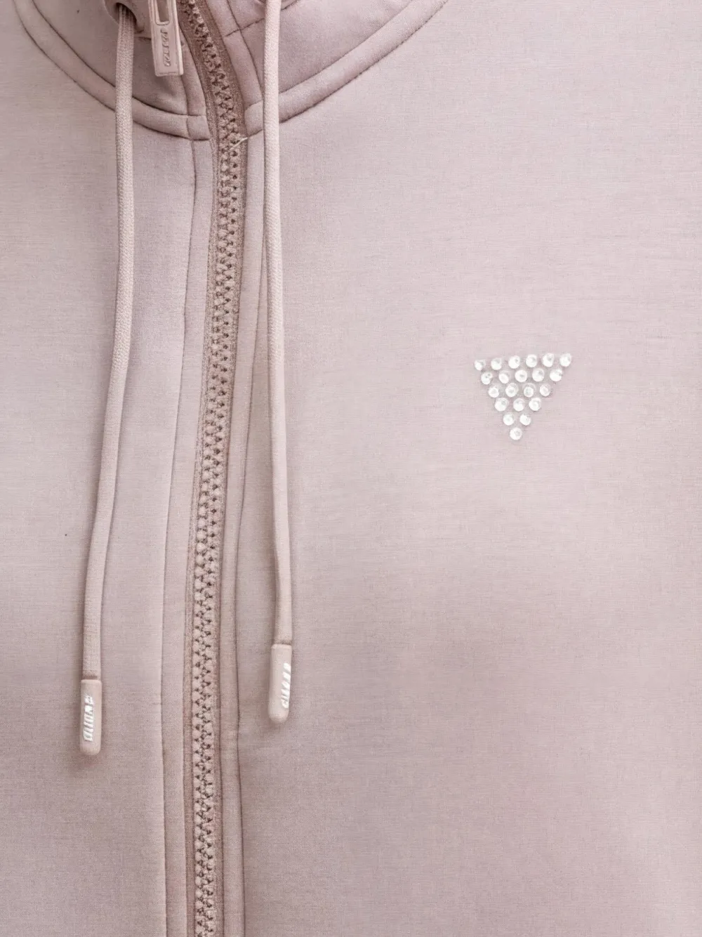 GUESS USA Triangle Logo rhinestone zip-up sweatshirt Roze