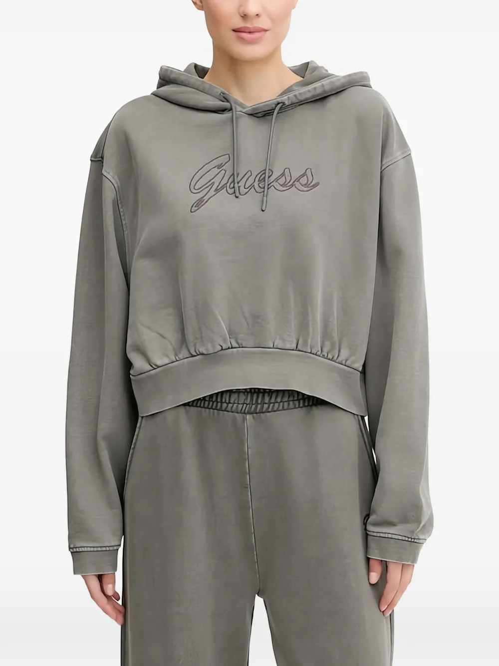 GUESS USA logo-detail hoodie - Grigio