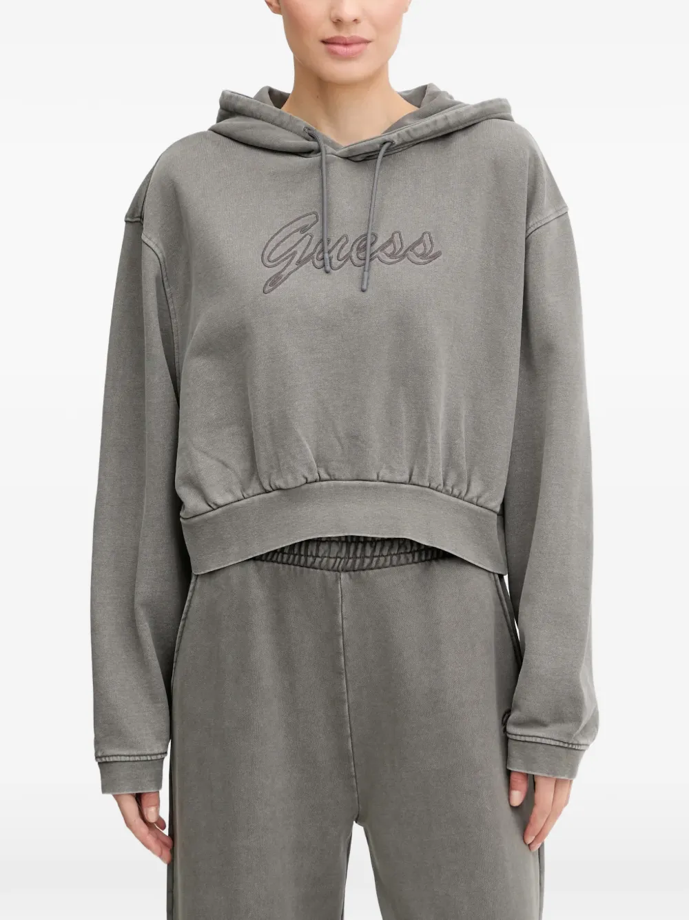 GUESS USA logo-detail hoodie - Grigio