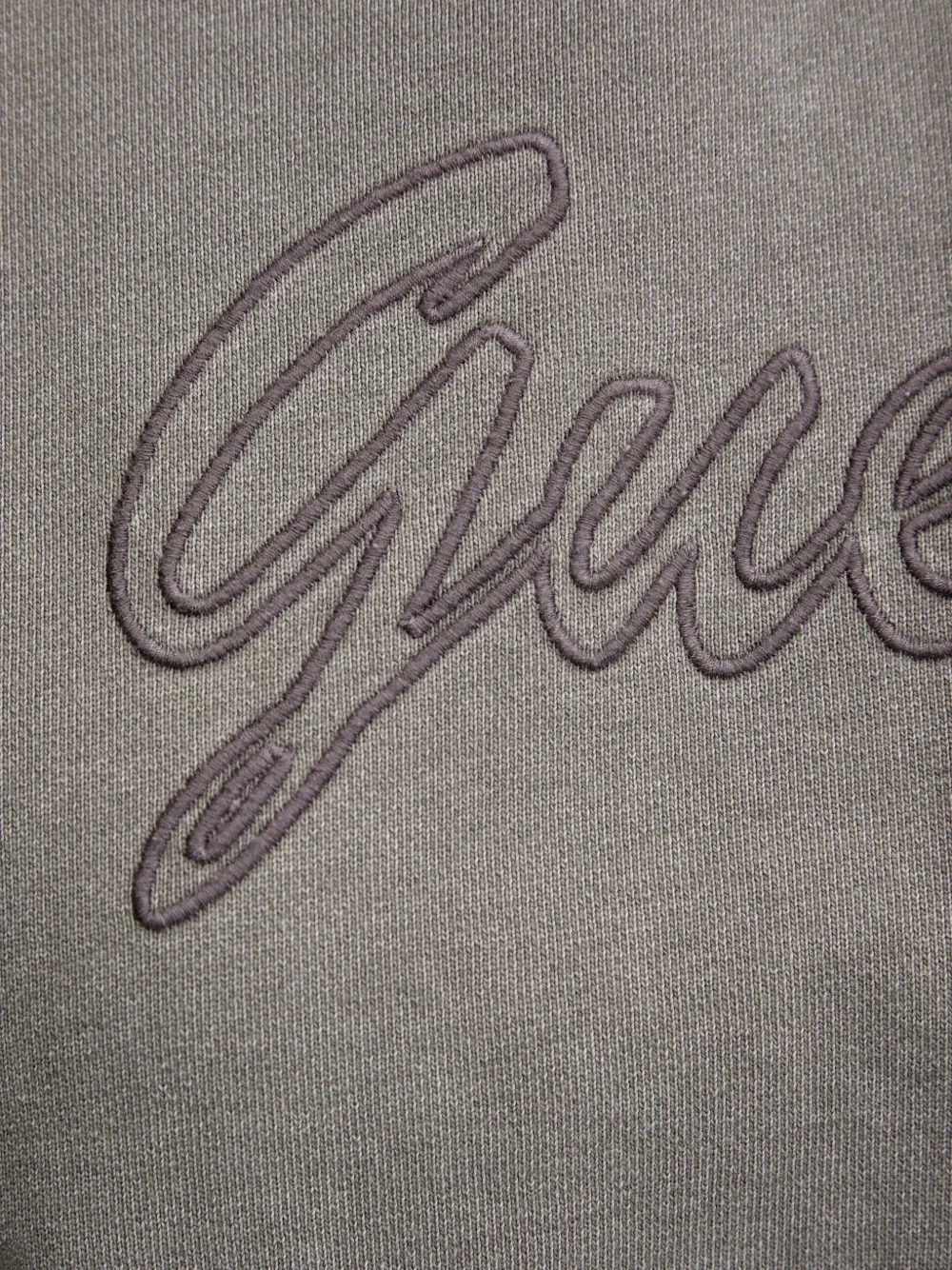 GUESS USA logo-embroidered hoodie Grijs