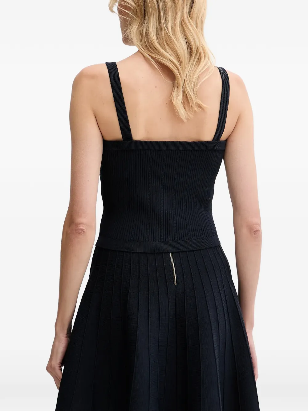 GUESS USA Emmie ribgebreide top met knopen Blauw