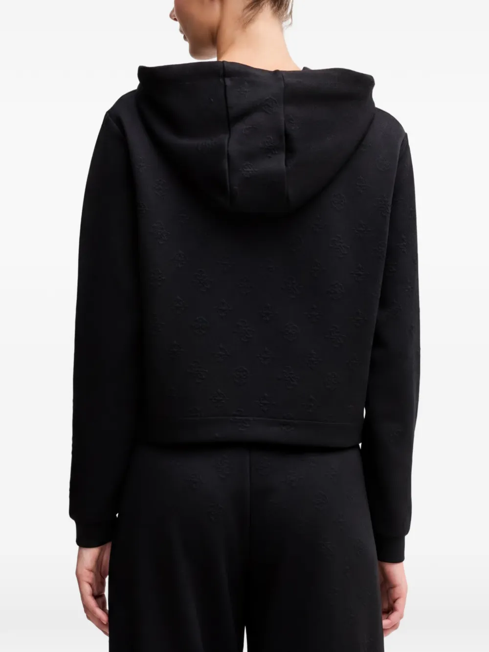 GUESS USA Hoodie met logo-reliëf Zwart