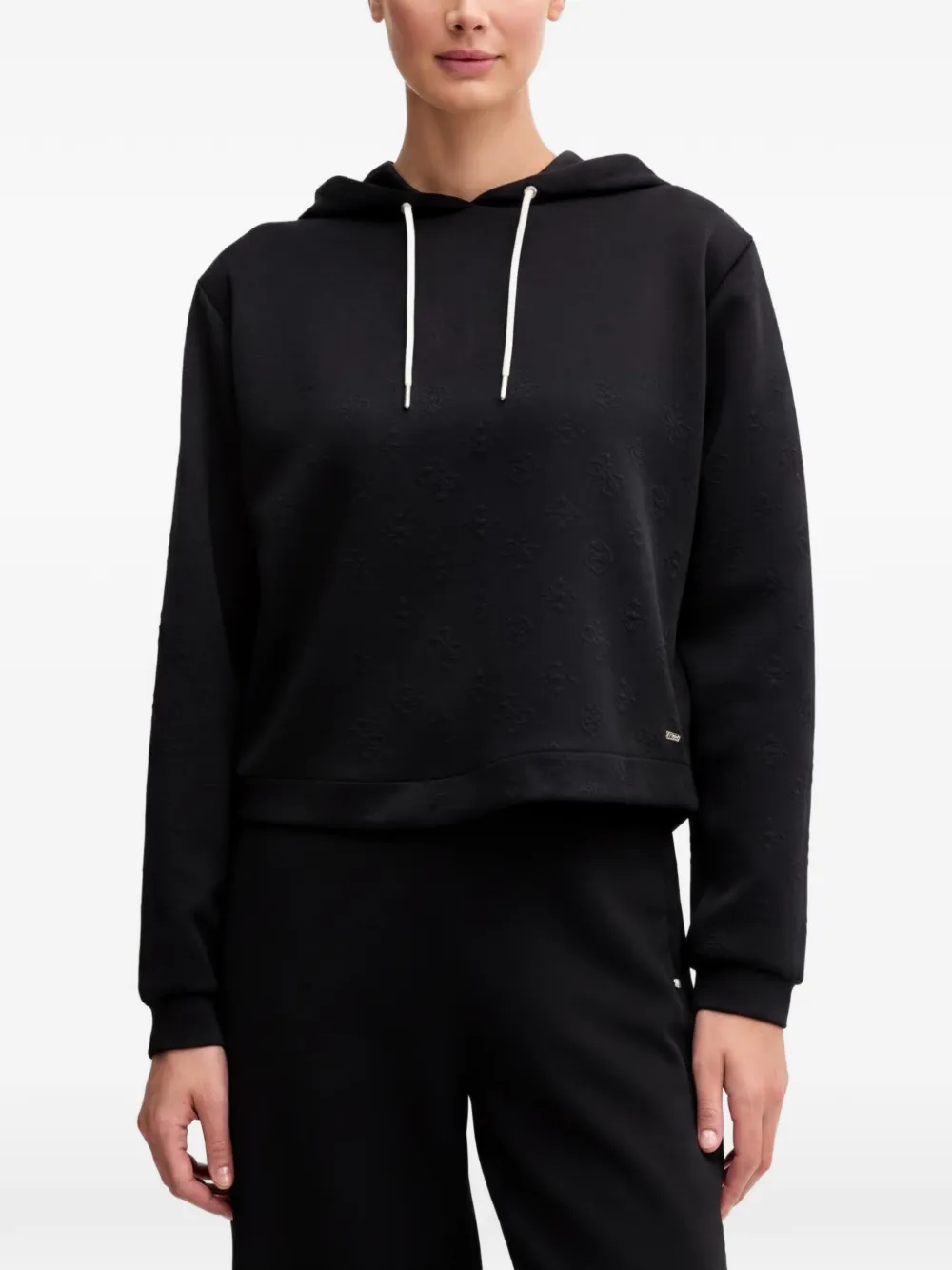 GUESS USA logo-embossed hoodie - Nero