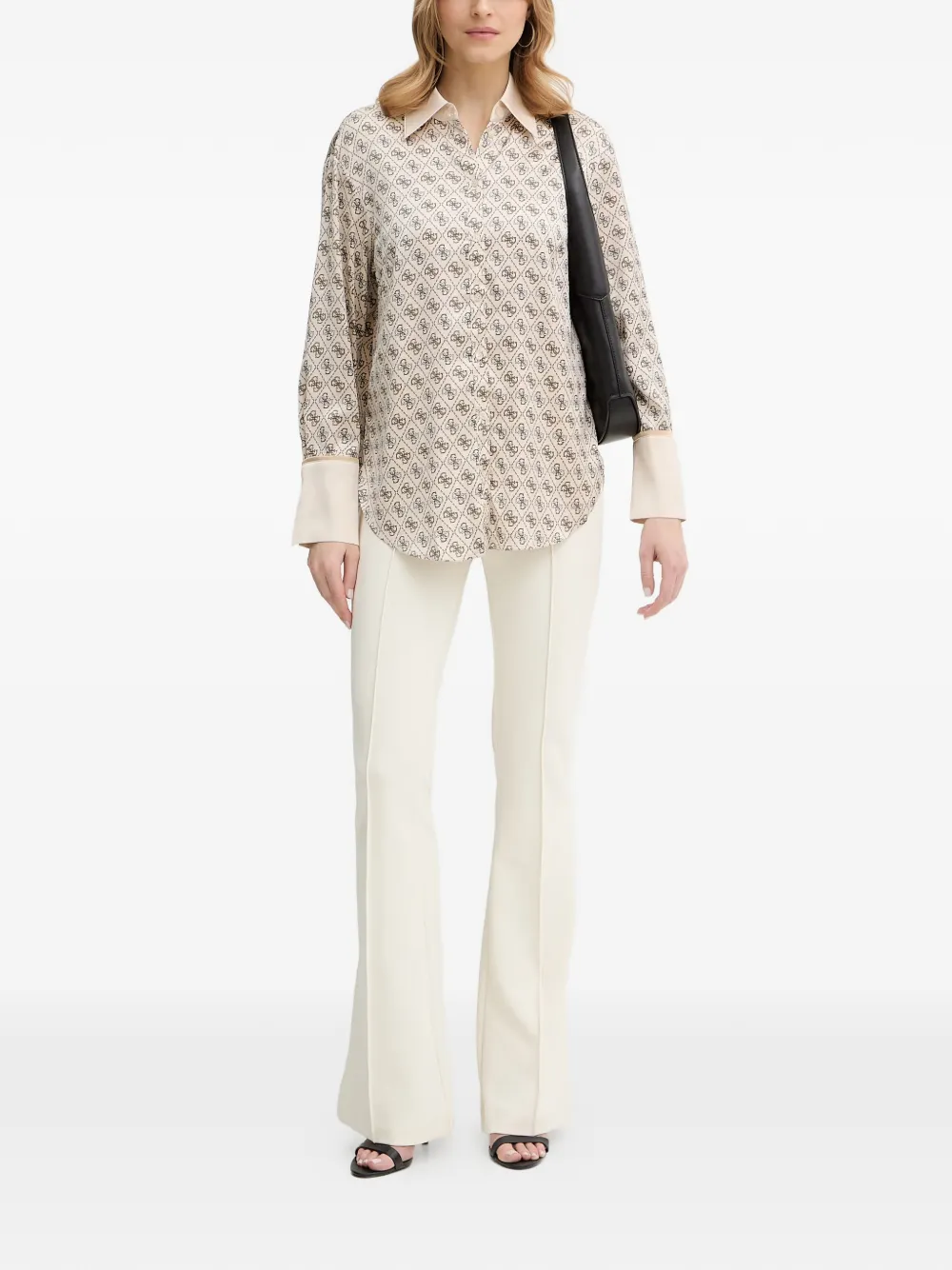 Guess Usa Patterned Collared Shirt - Neutro 