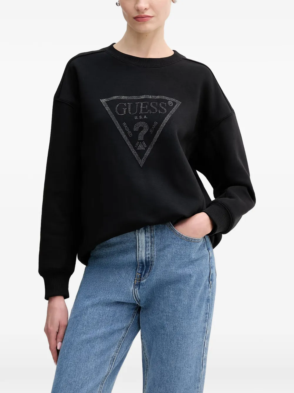 GUESS USA embellished-logo sweatshirt - Nero