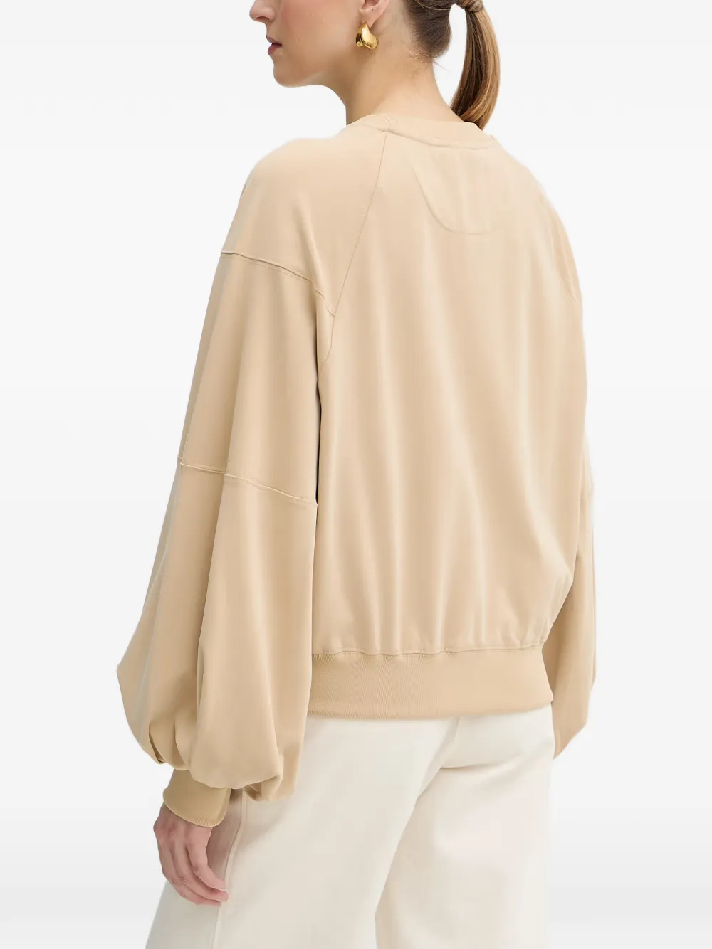 GUESS USA logo-embellished round-neck sweatshirt Beige