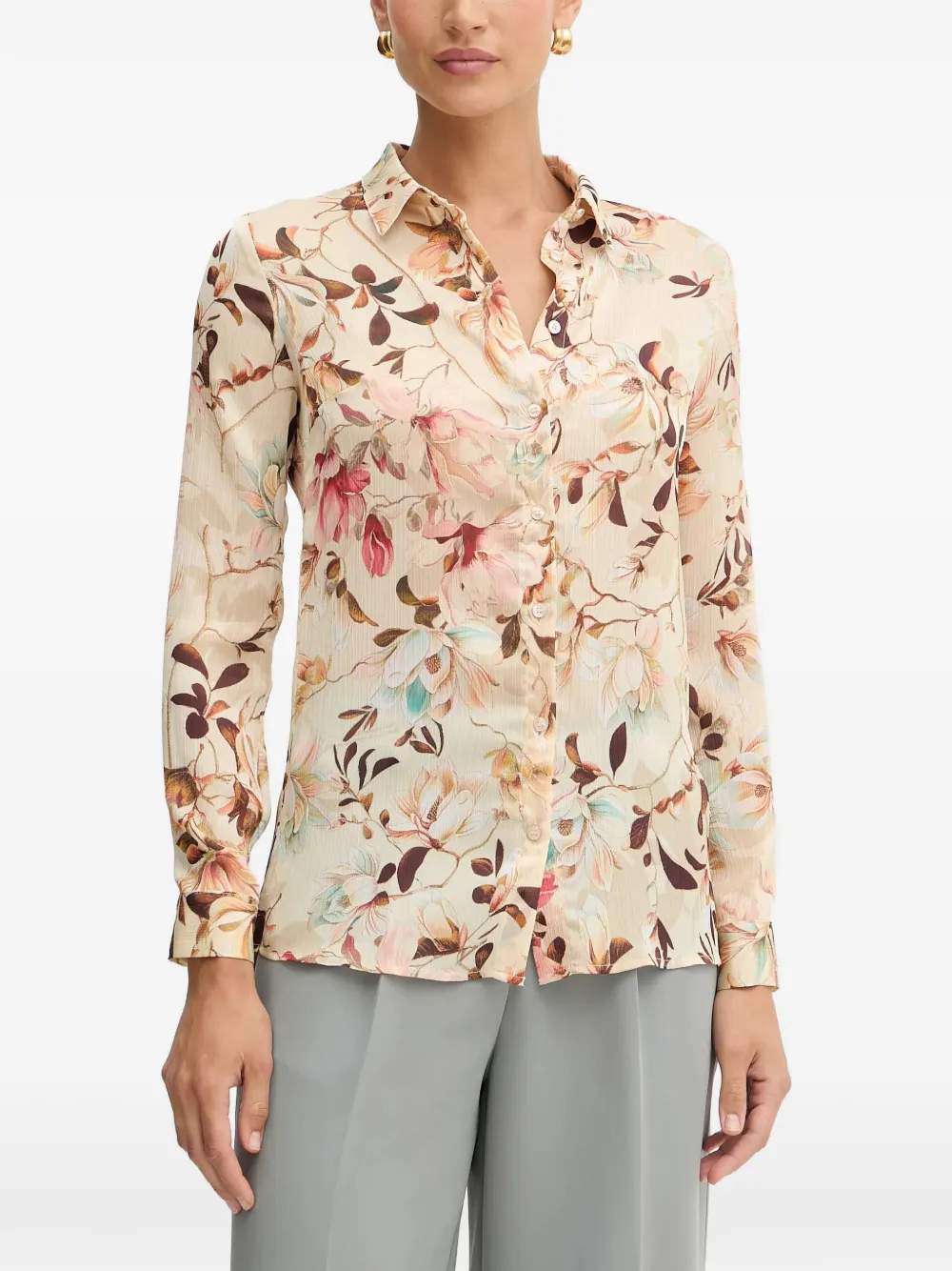 GUESS USA Camicia a fiori - Toni neutri