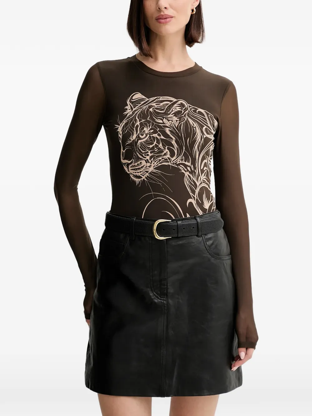 GUESS USA long-sleeved bodysuit - Marrone