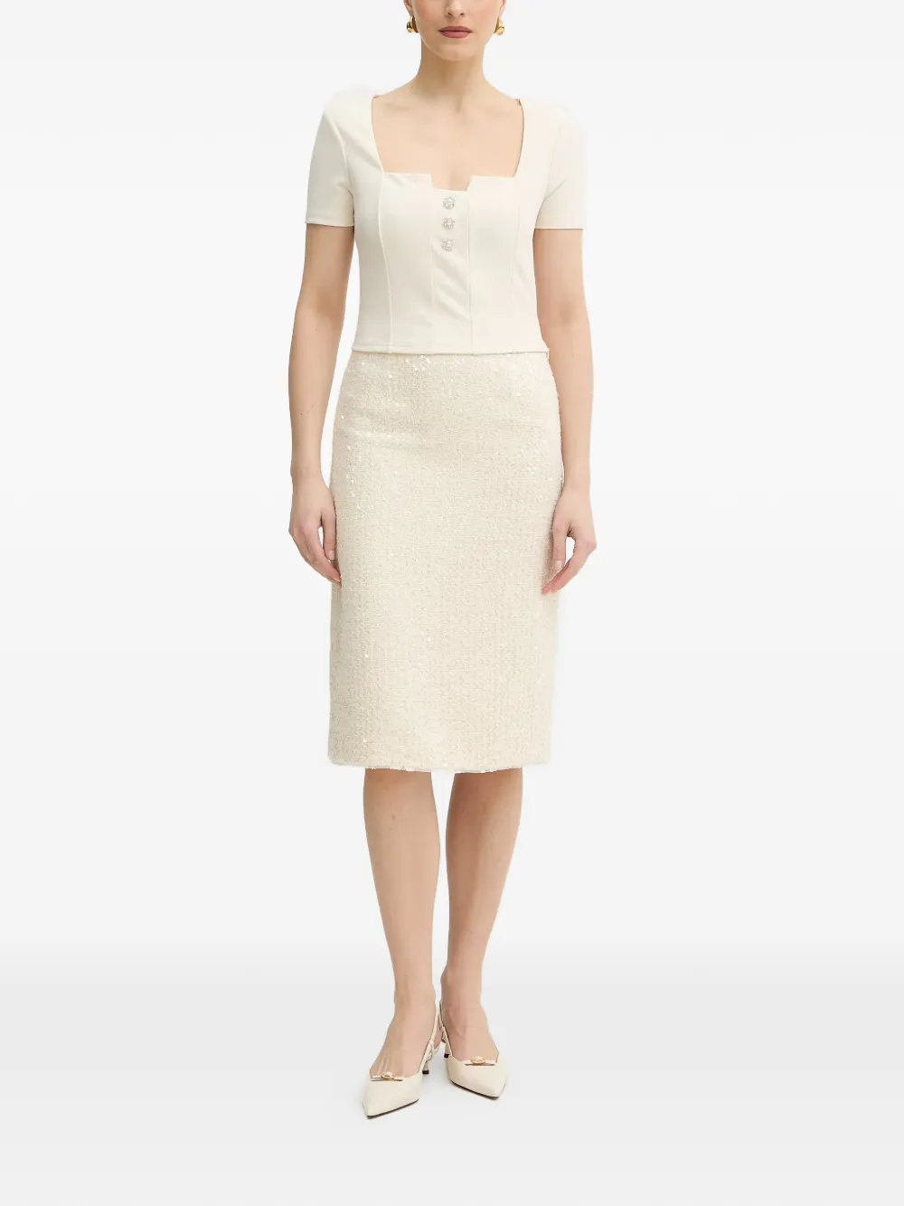 GUESS USA Top met knoop Beige