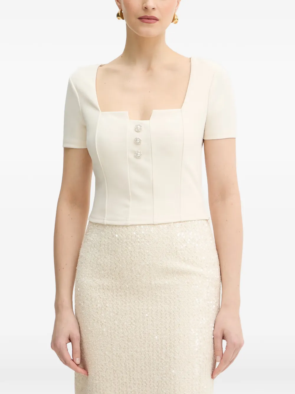 GUESS USA button-detail top - Toni neutri