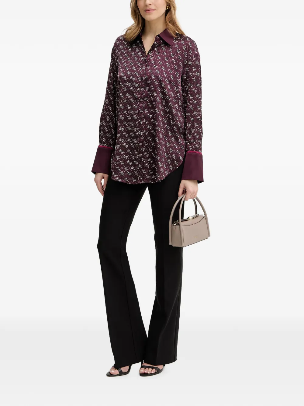 GUESS USA Overhemd met monogramprint Paars