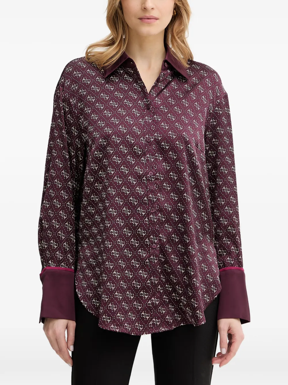 GUESS USA monogram-print button-up shirt - Viola