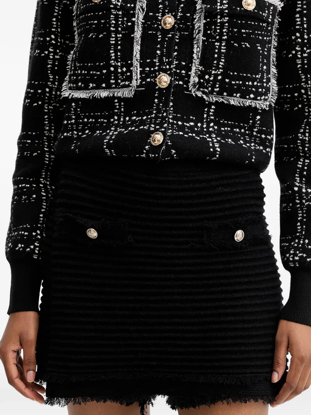 GUESS USA fringed mini shorts - Nero