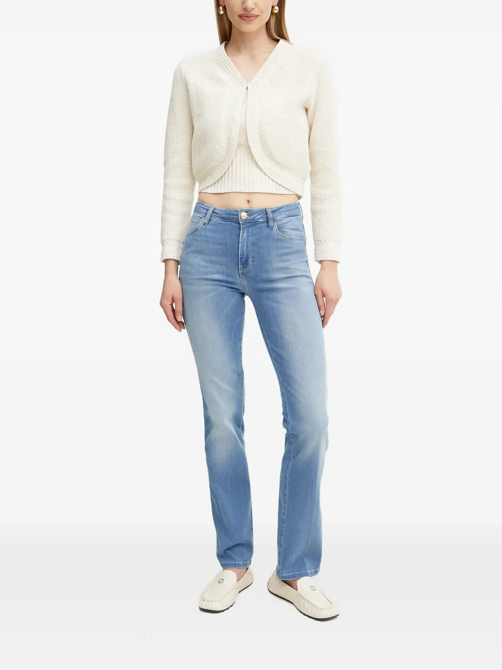 GUESS USA Erynn kabelgebreide ribgebreide top Beige