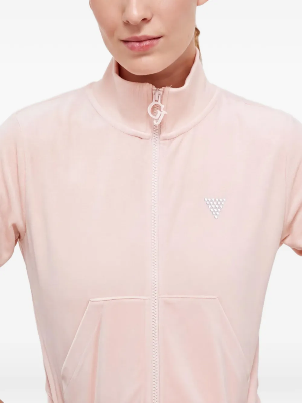 GUESS USA rhinestone-embellished cropped jacket Roze