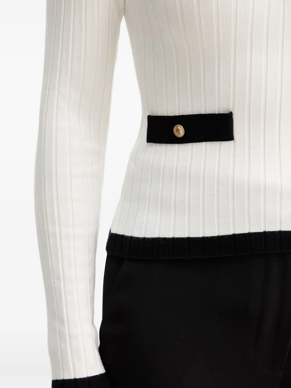 GUESS USA contrast-trim V-neck sweater Wit
