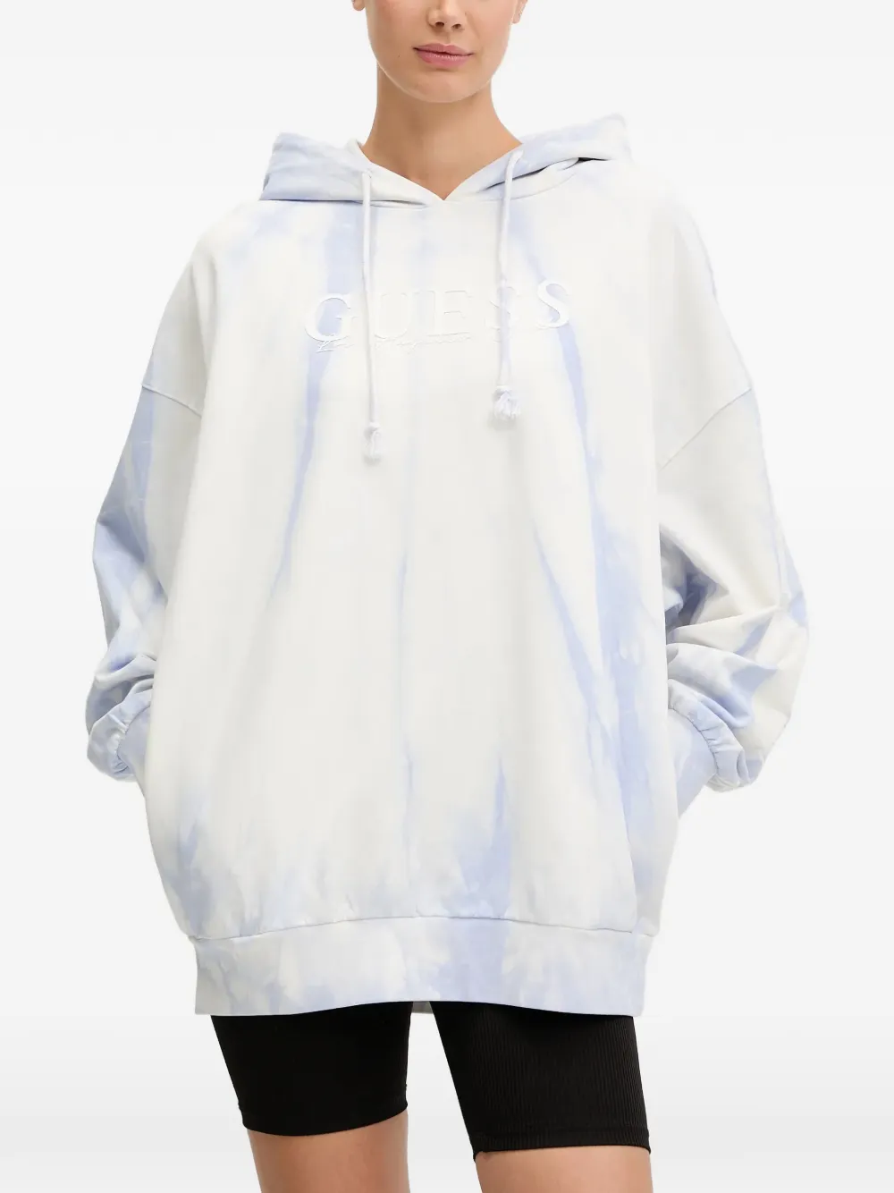 GUESS USA tie-dye oversized hoodie - Weiß