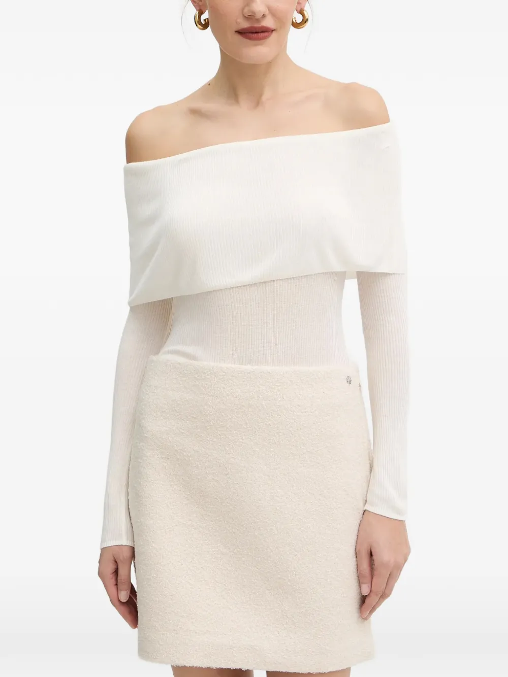 GUESS USA off-shoulder long-sleeve sweater - Toni neutri