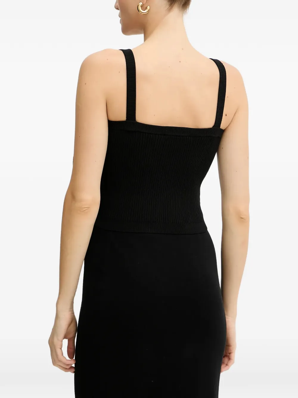 GUESS USA Emmie geribbelde top Zwart