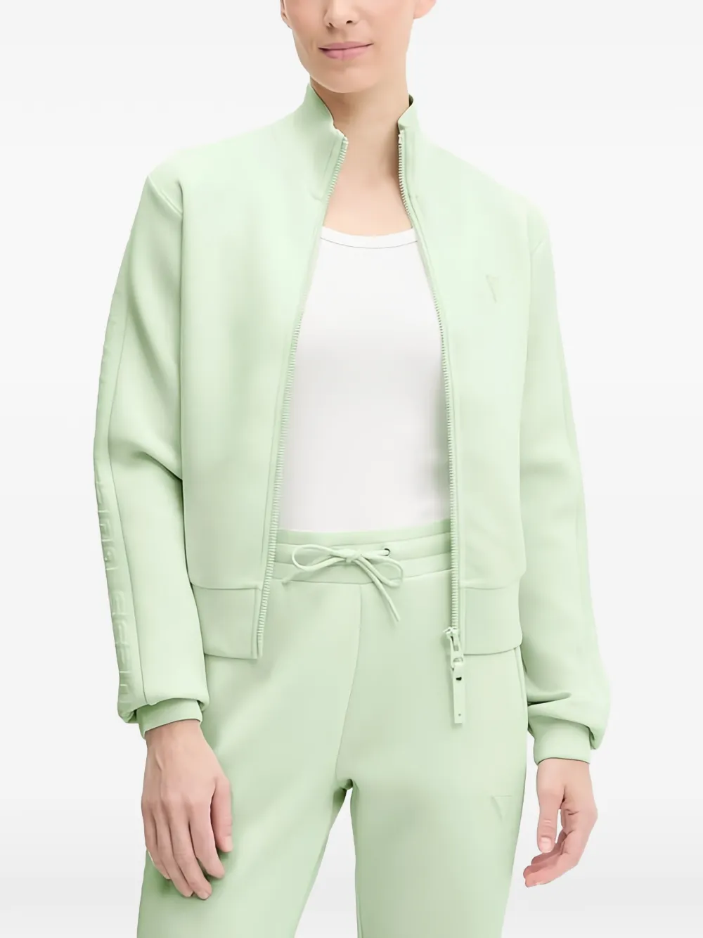 GUESS USA zip-up mock-neck sweatshirt - Verde