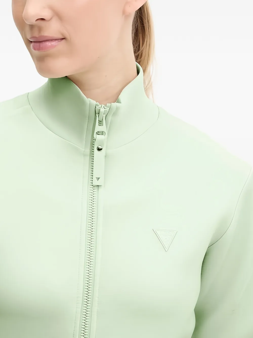 GUESS USA Sweater met ronde hoge hals en rits Groen