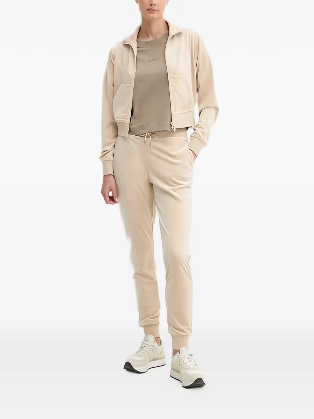 GUESS USA Sweater met rits en stras Beige