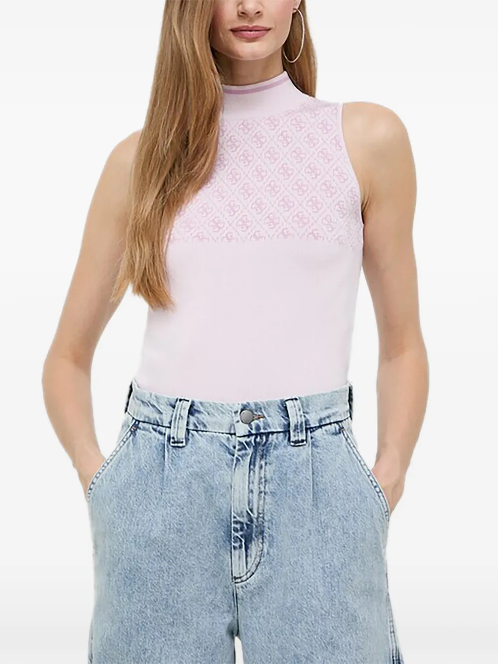 GUESS USA patterned mock-neck top - Rosa