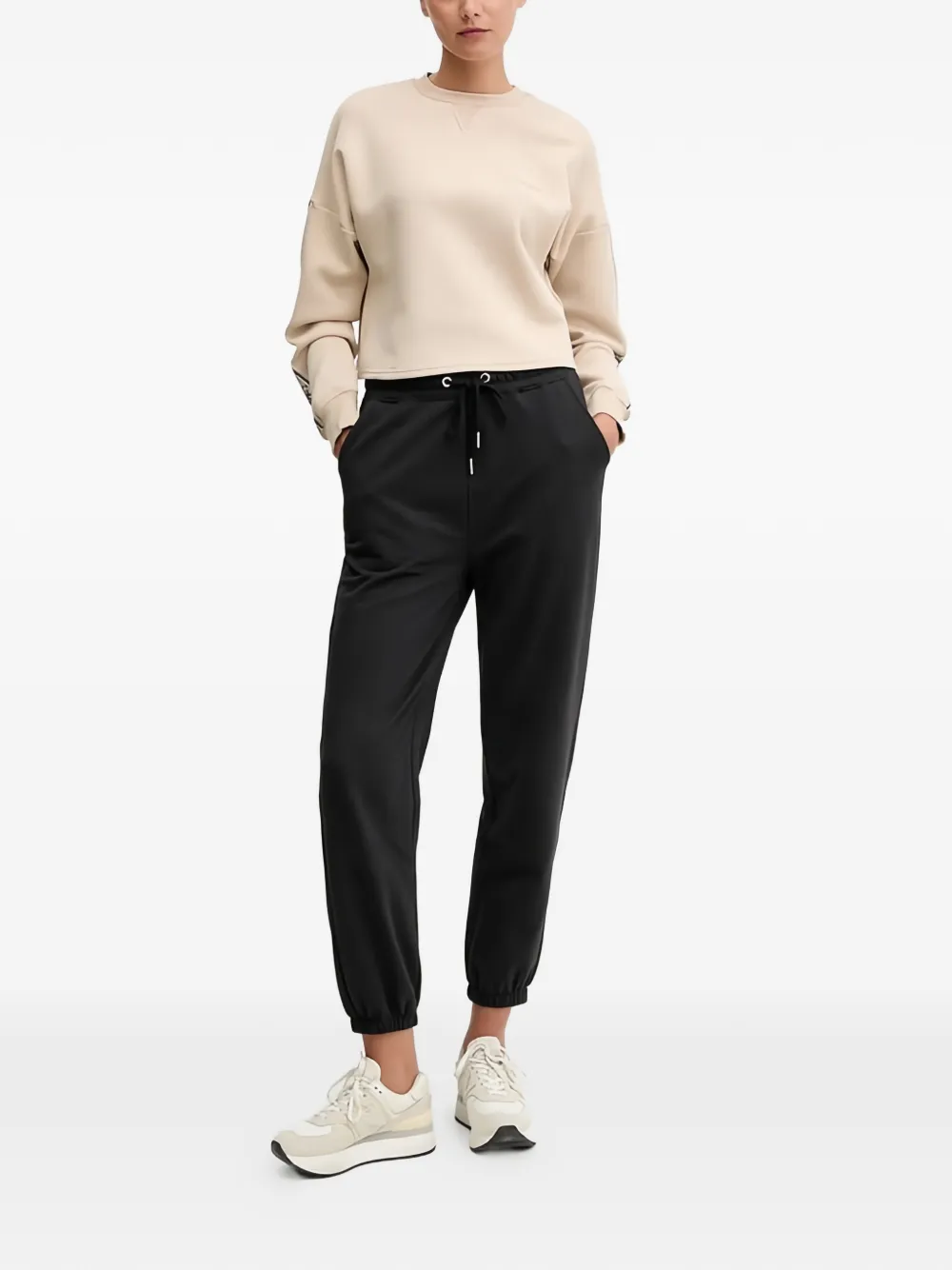 GUESS USA Sweater met ronde hals en verlaagde schouders Beige