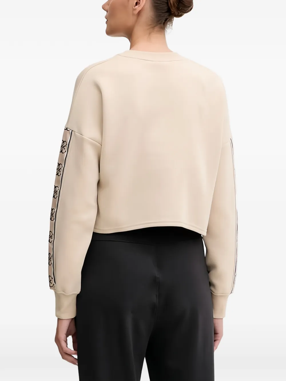 GUESS USA Sweater met ronde hals en verlaagde schouders Beige