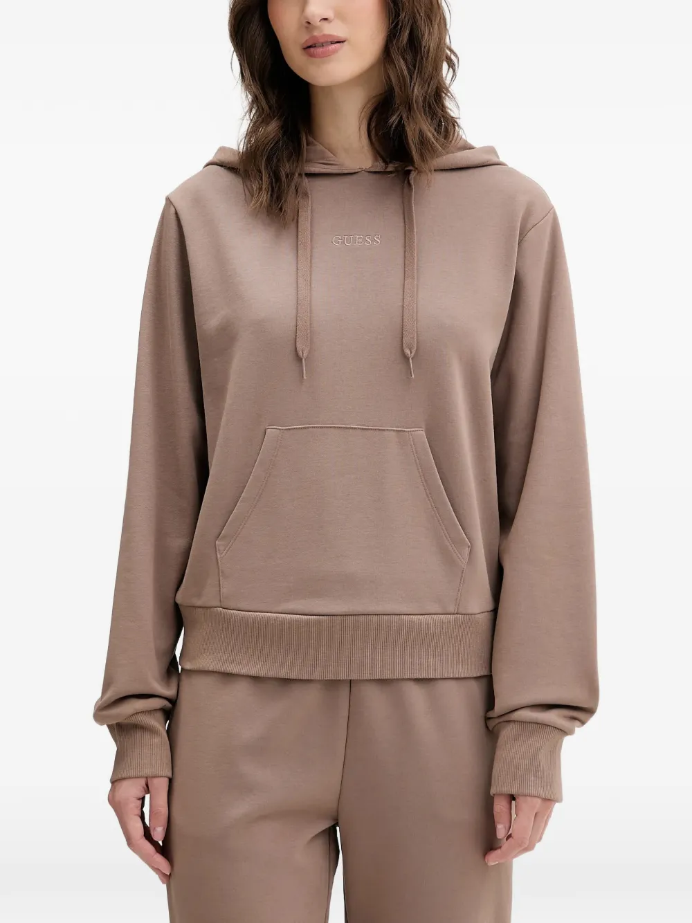 GUESS USA Sofia cotton hoodie - Marrone