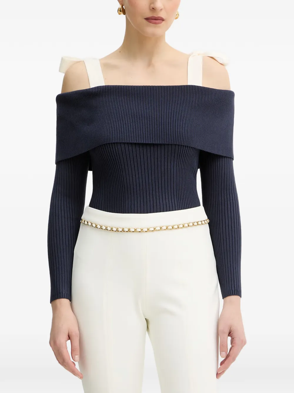 GUESS USA bow ribbed sweater - Blu