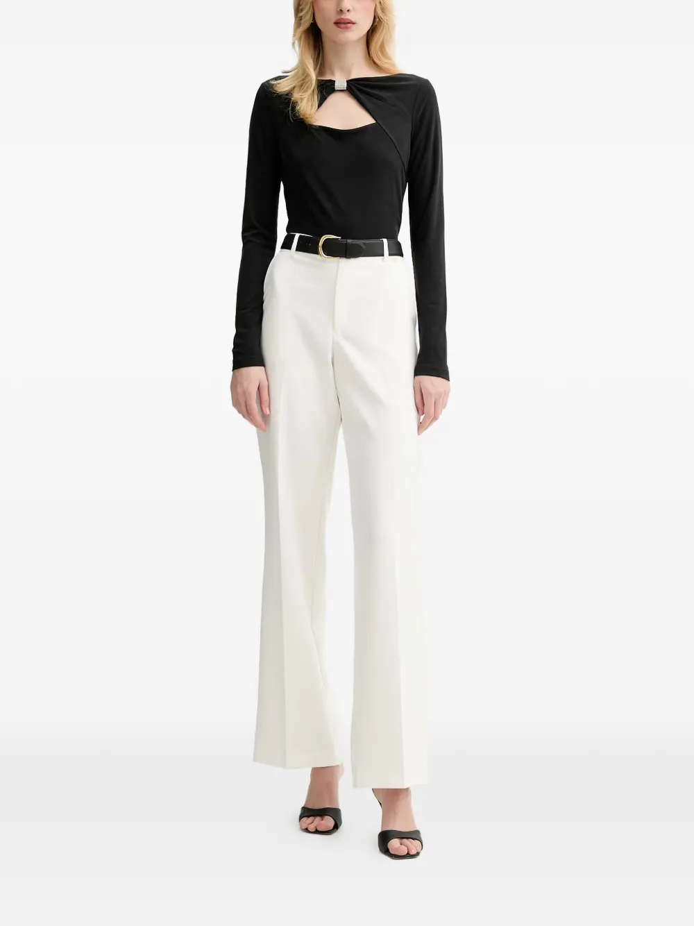 GUESS USA Milena top met lange mouwen en uitgesneden details Zwart