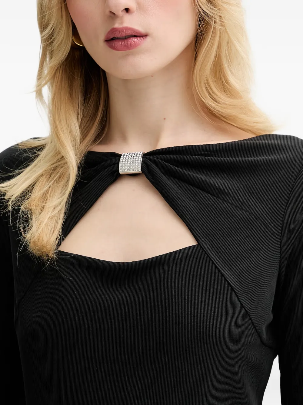 GUESS USA Milena top met lange mouwen en uitgesneden details Zwart
