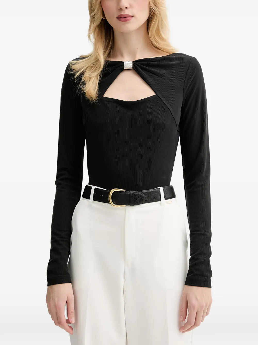 GUESS USA Milena cutout long-sleeve top - Nero