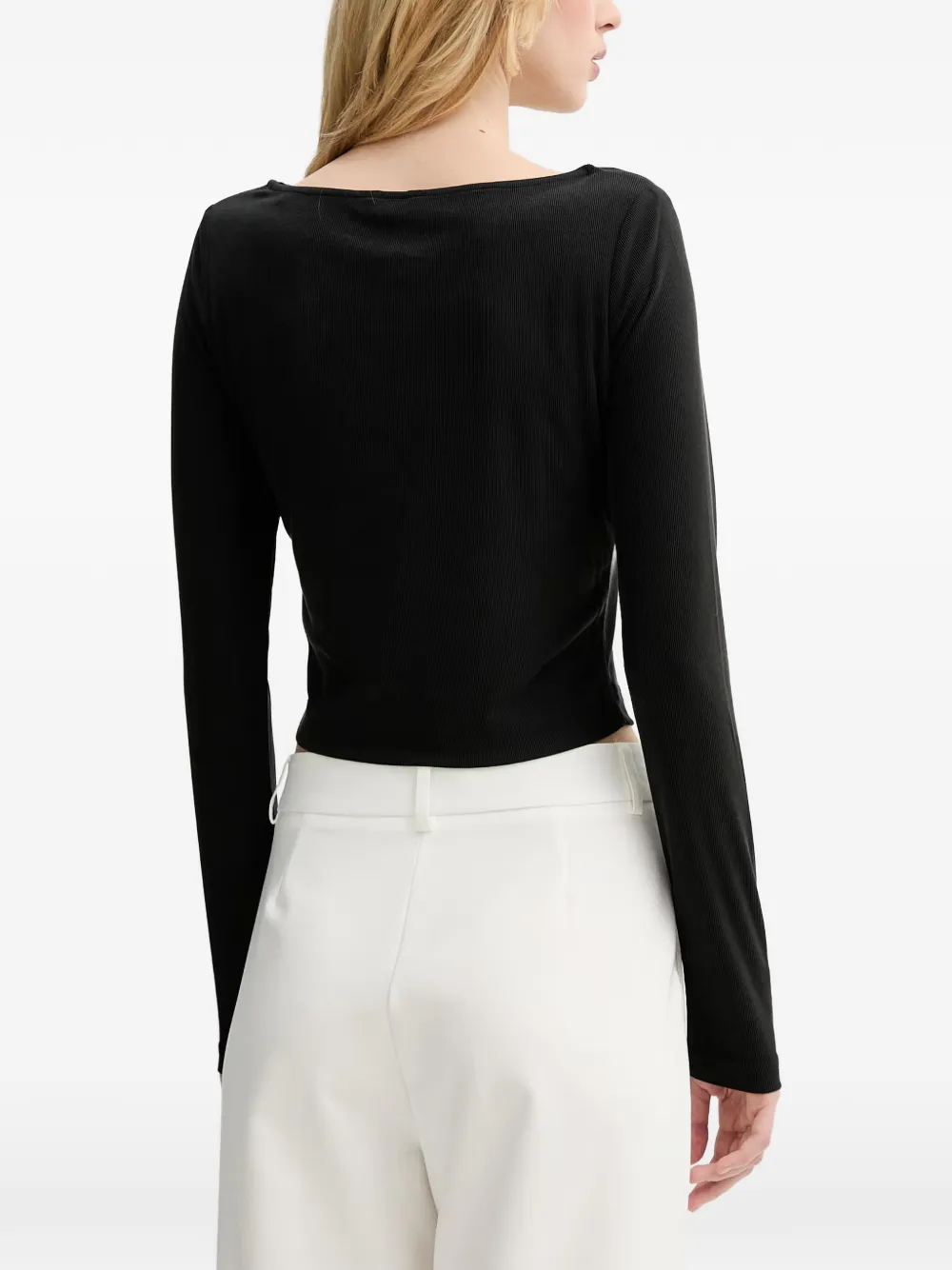 GUESS USA Milena top met lange mouwen en uitgesneden details Zwart