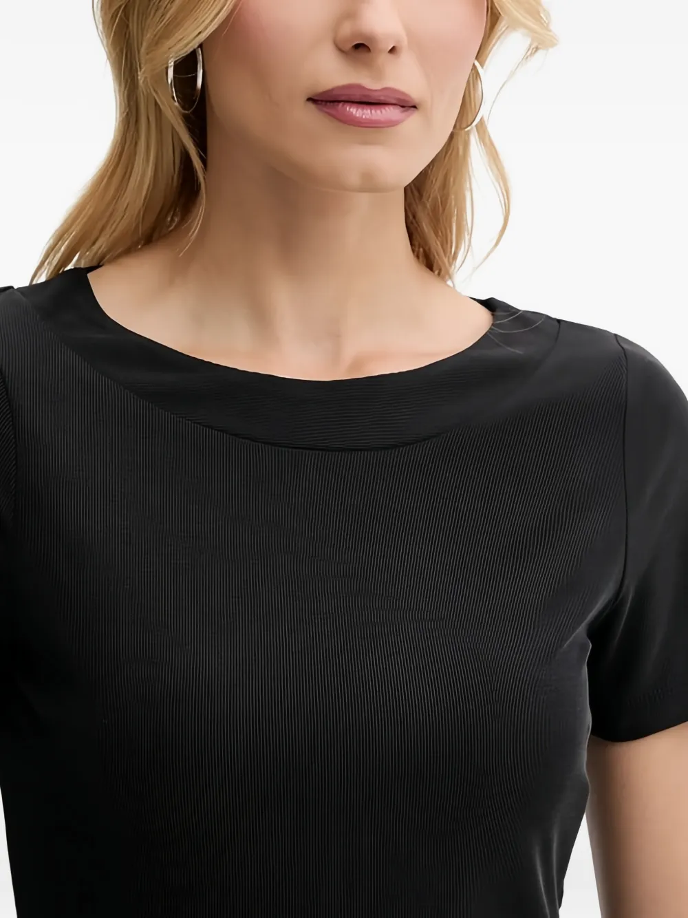 GUESS USA Geribbeld T-shirt Zwart