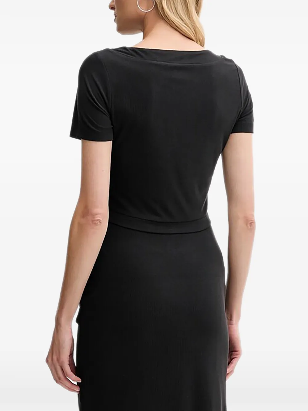 GUESS USA Geribbeld T-shirt Zwart