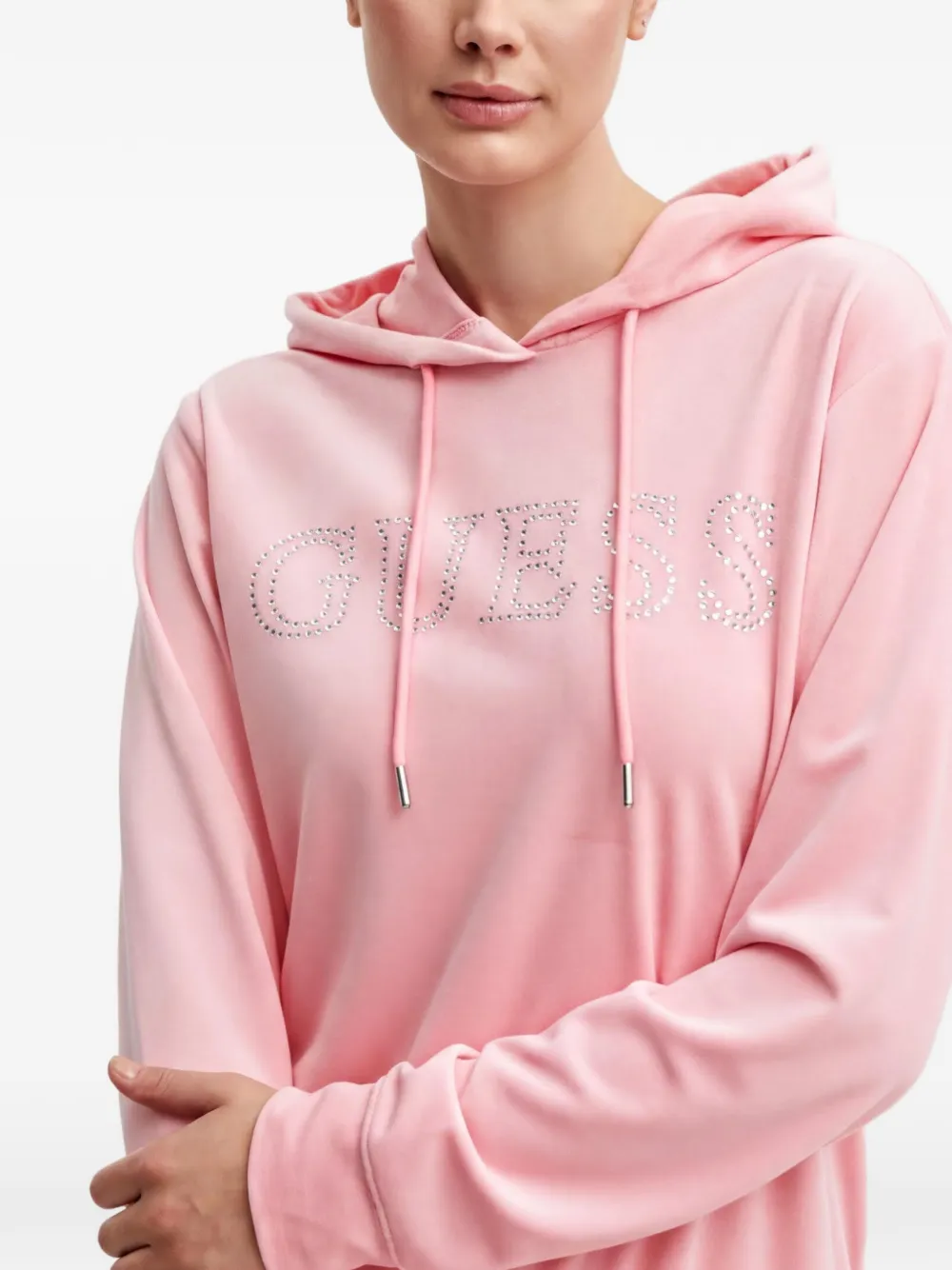 GUESS USA Hoodie verfraaid met stras Roze