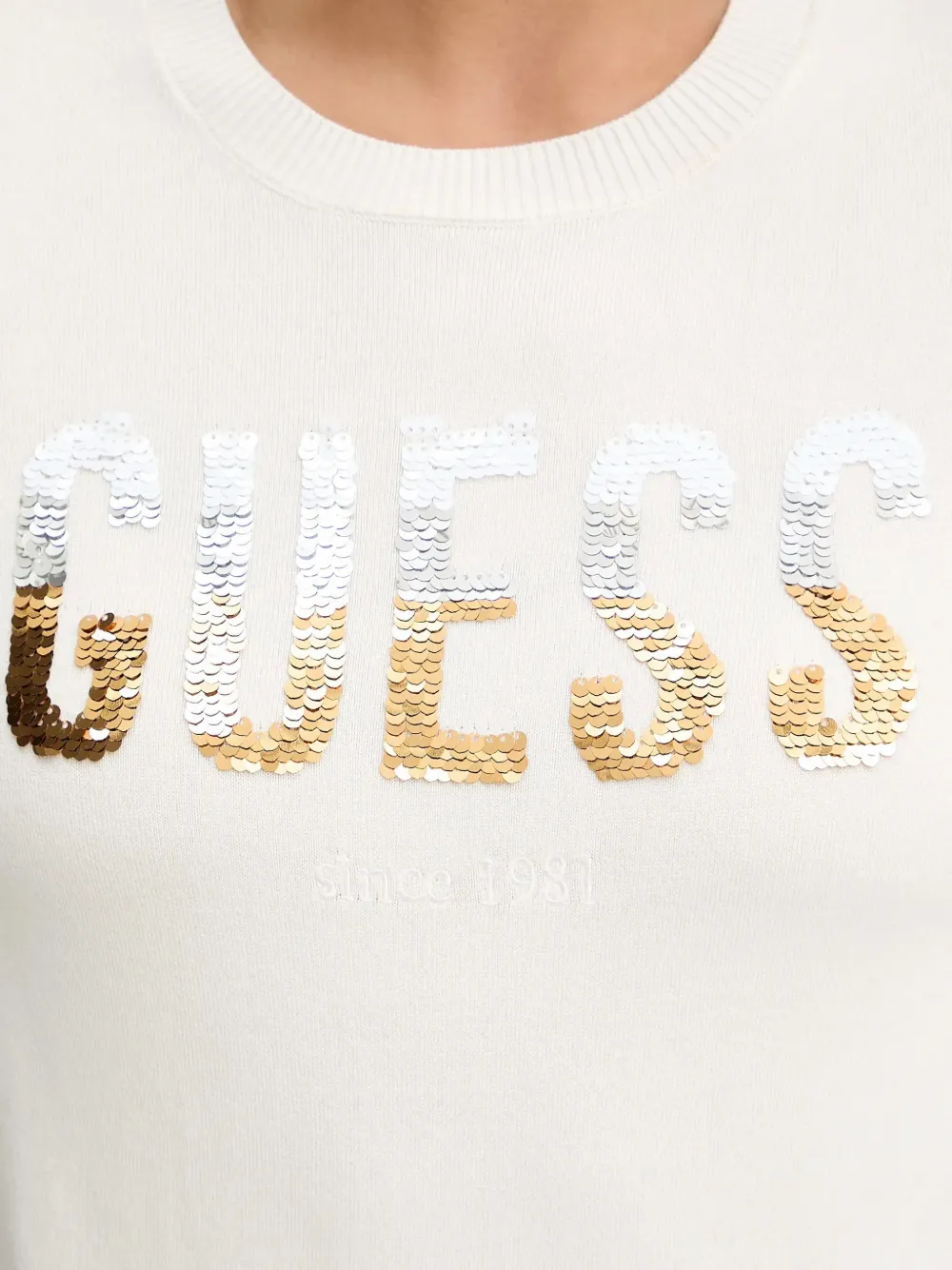 GUESS USA T-shirt verfraaid met logo Beige