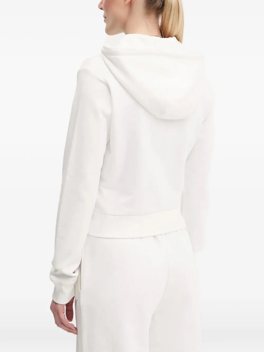 GUESS USA Hoodie met rits en logo met stras Wit