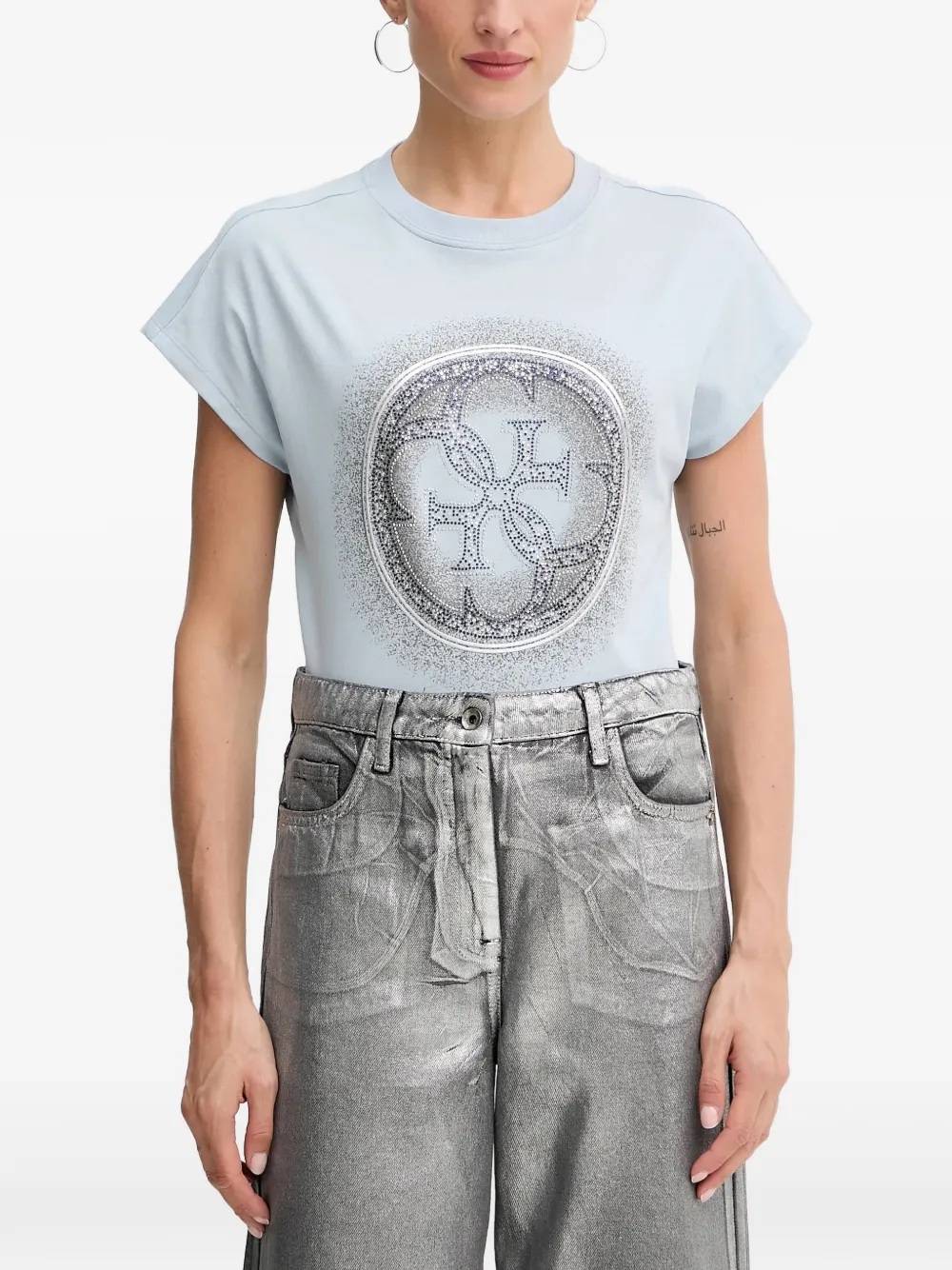 GUESS USA slim-fit embellished short-sleeved T-shirt - Blu