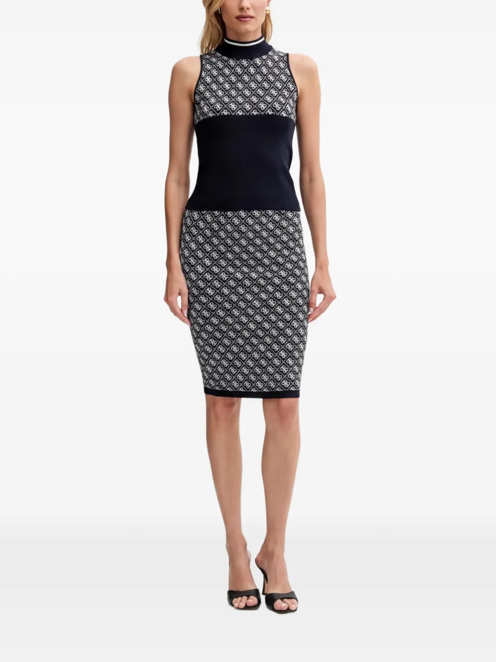 GUESS USA Top met logo-patroon Blauw