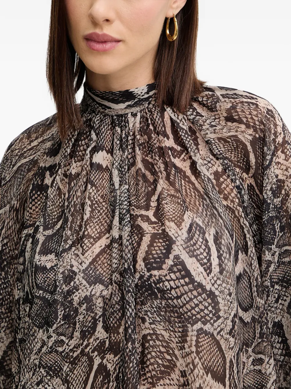 GUESS USA Blouse met slangenprint Zwart