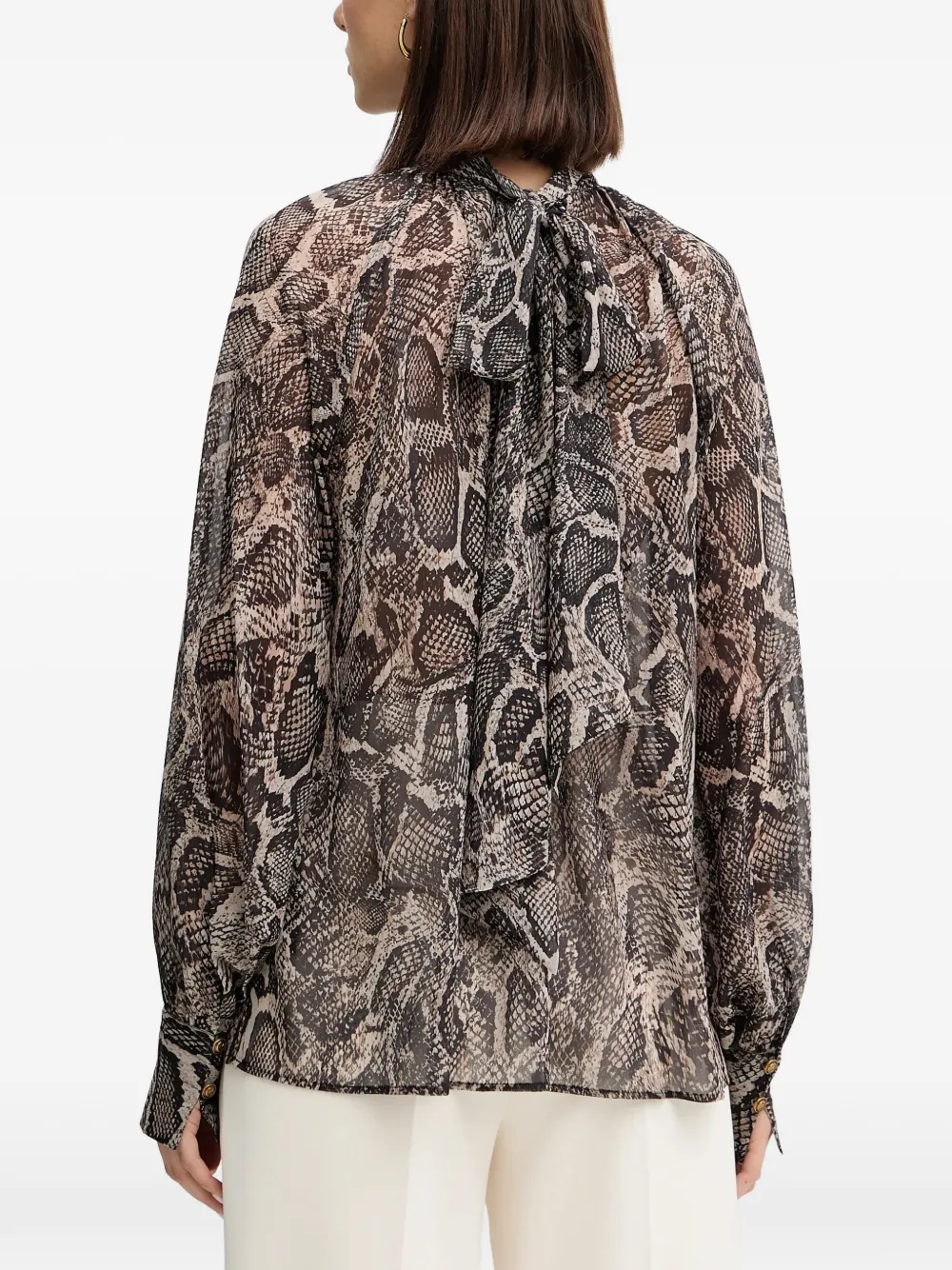 GUESS USA Blouse met slangenprint Zwart
