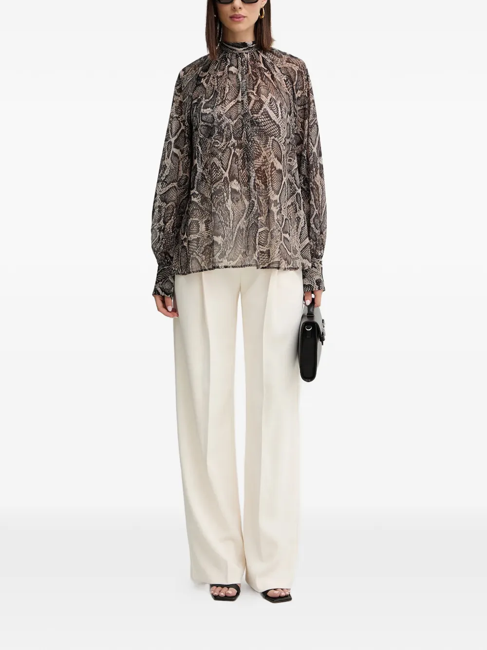 GUESS USA Blouse met slangenprint Zwart