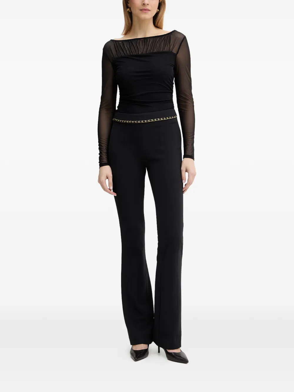 GUESS USA Top met gesmockt detail Zwart